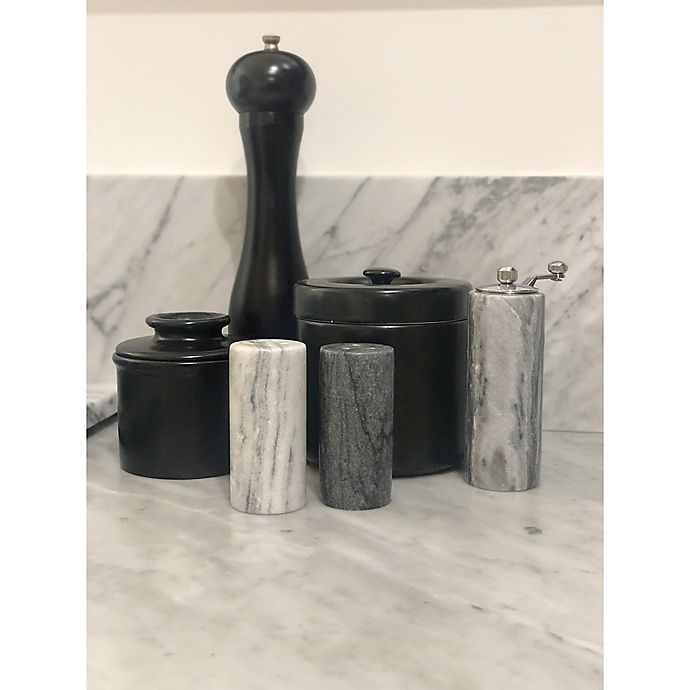 slide 6 of 6, Fox Run Marble Salt & Pepper Shakers - Black/White, 2 ct