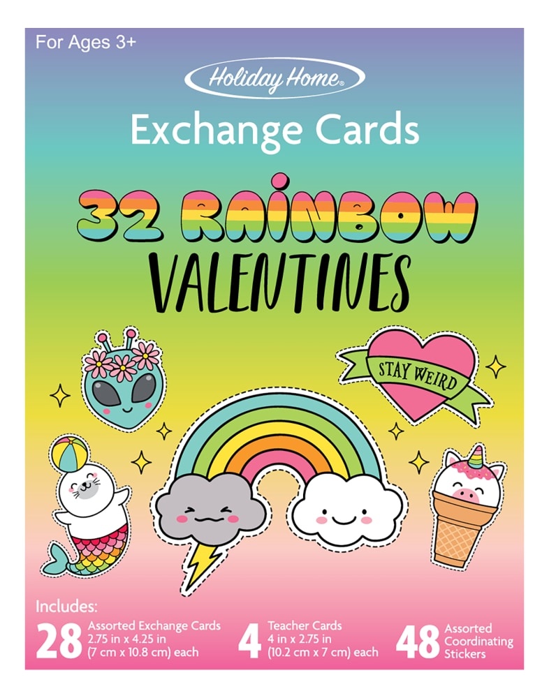 slide 1 of 1, Holiday Home Rainbow Valentine's Cards, 32 ct