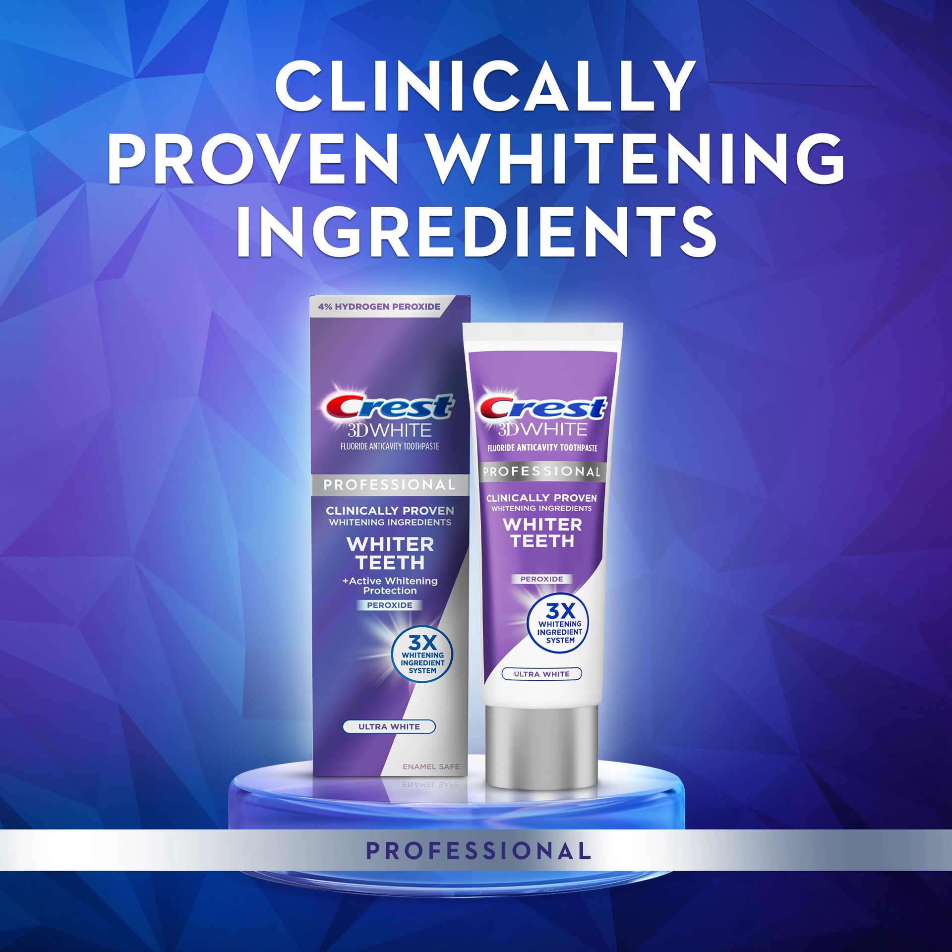 slide 2 of 5, Crest 3D White Brilliance Pro Ultra White Toothpaste 3.0oz, 3 oz