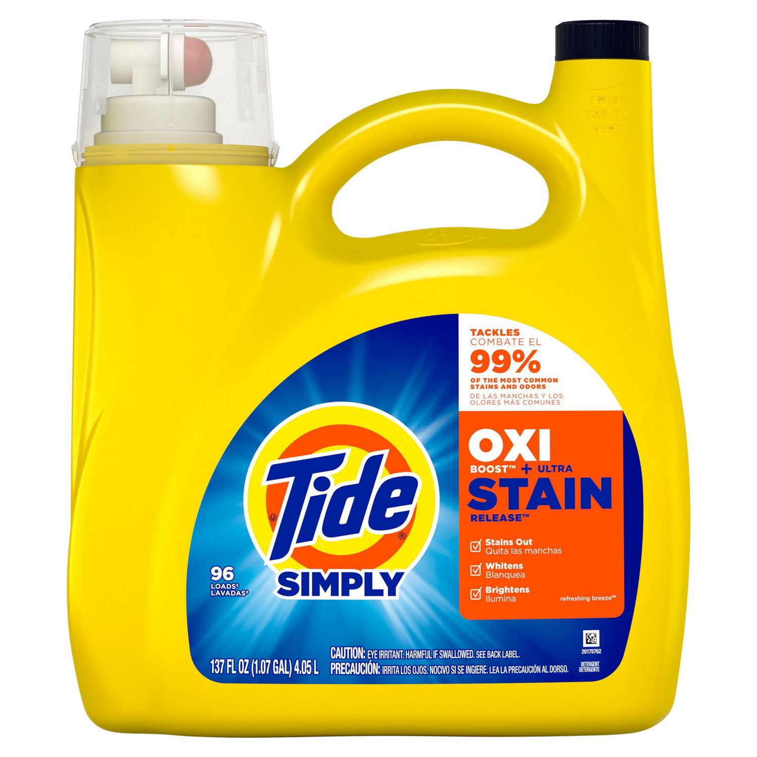 slide 6 of 7, Tide Simply Oxi Boost + Odor Defense, Tough On Stains And Odors, Fresh Linen Scent, 137 fl oz