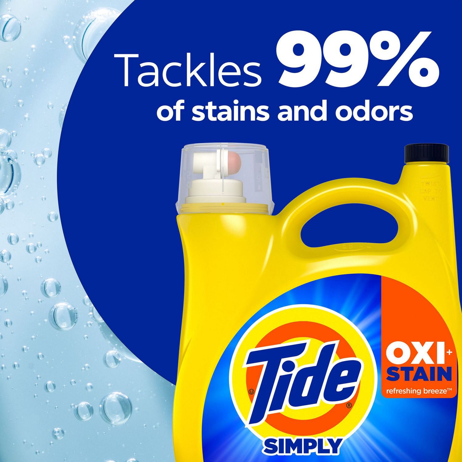 slide 3 of 7, Tide Simply Oxi Boost + Odor Defense, Tough On Stains And Odors, Fresh Linen Scent, 137 fl oz
