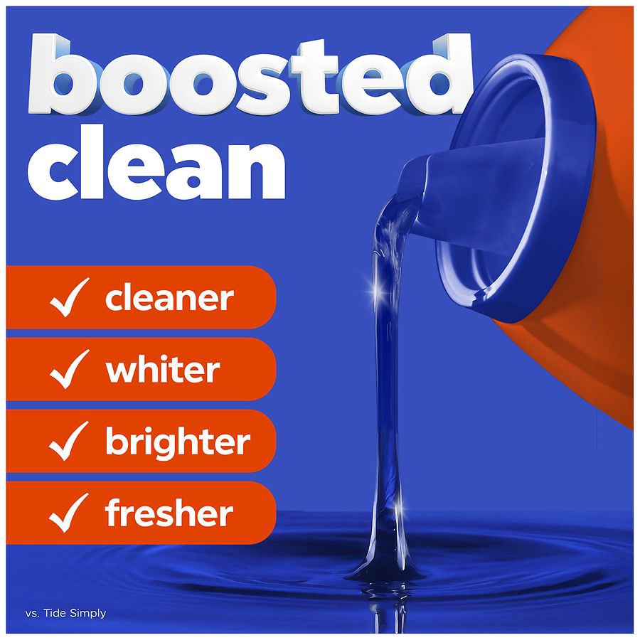 slide 5 of 5, Tide Liquid Laundry Detergent, Original Scent, 64 Loads, 80 fl oz, Boosted Clean even in cold water, laundry soap, concentrated liquid detergent, 2.62 qt