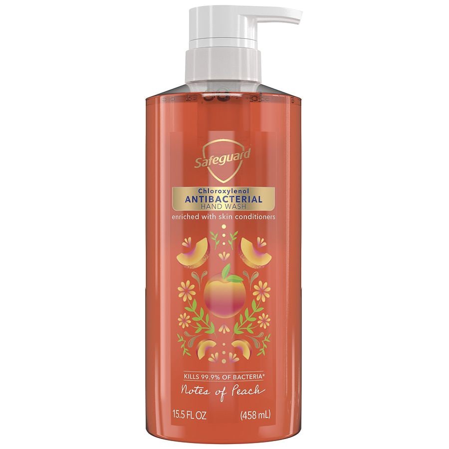 slide 4 of 5, Safeguard Antibacterial Hand Soap - Notes Of Peach, 15.5 oz
