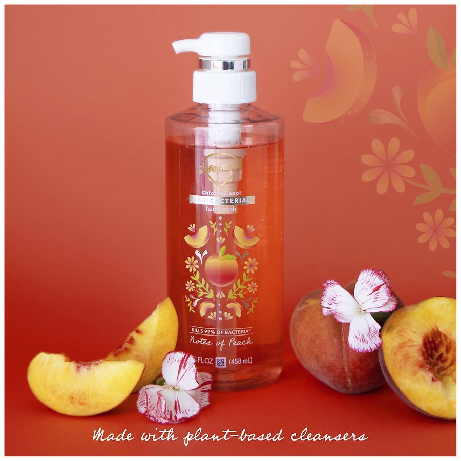 slide 2 of 5, Safeguard Antibacterial Hand Soap - Notes Of Peach, 15.5 oz