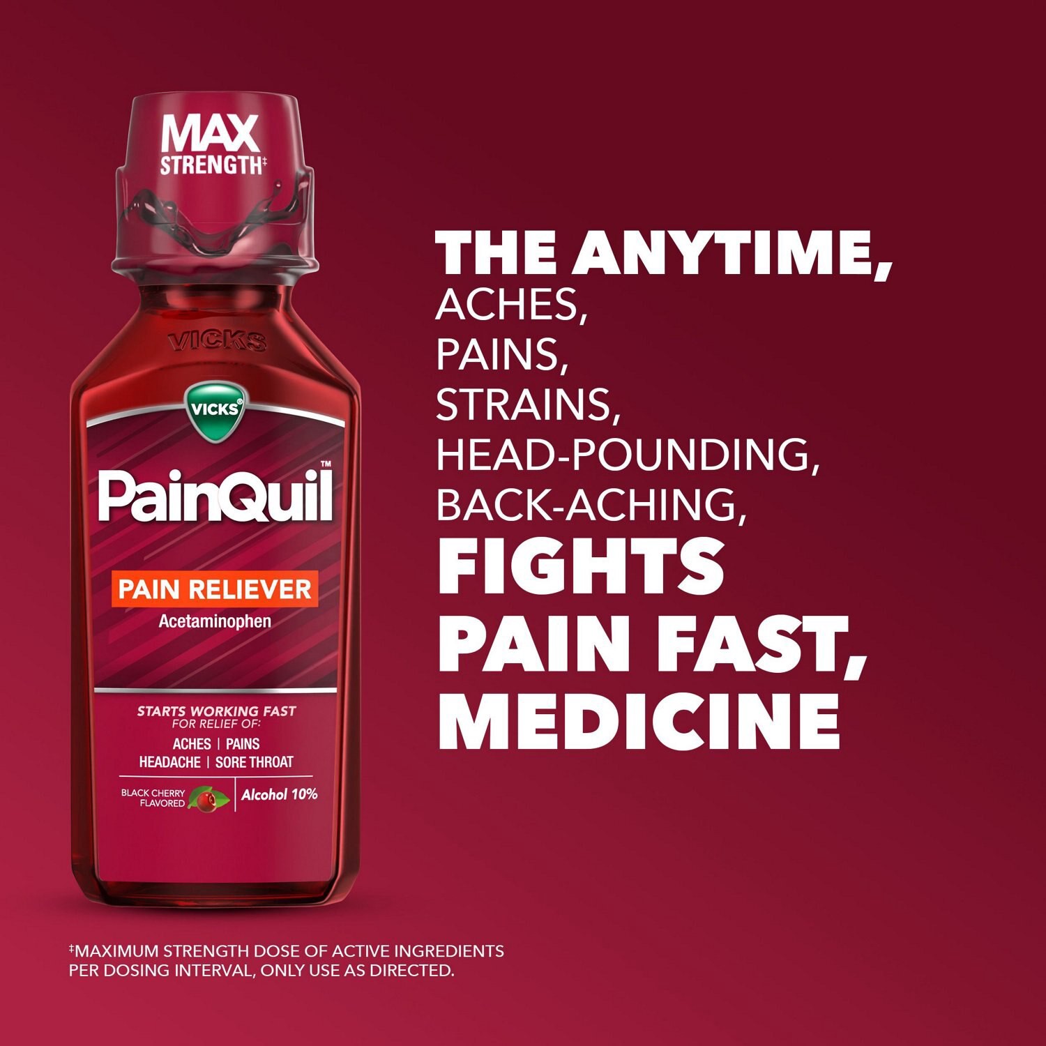 slide 7 of 10, Vicks Painquil Black Cherry, 12 fl oz