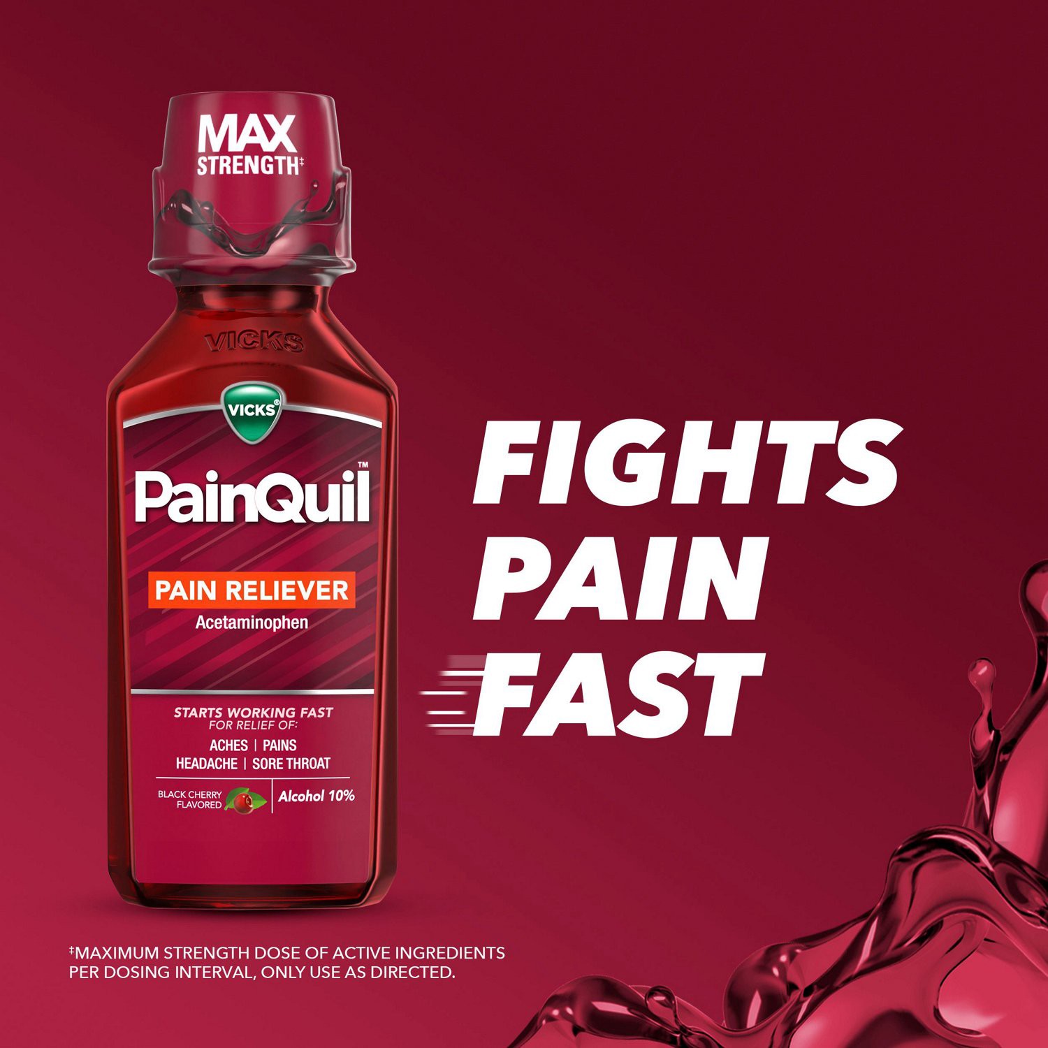 slide 9 of 10, Vicks Painquil Black Cherry, 12 fl oz