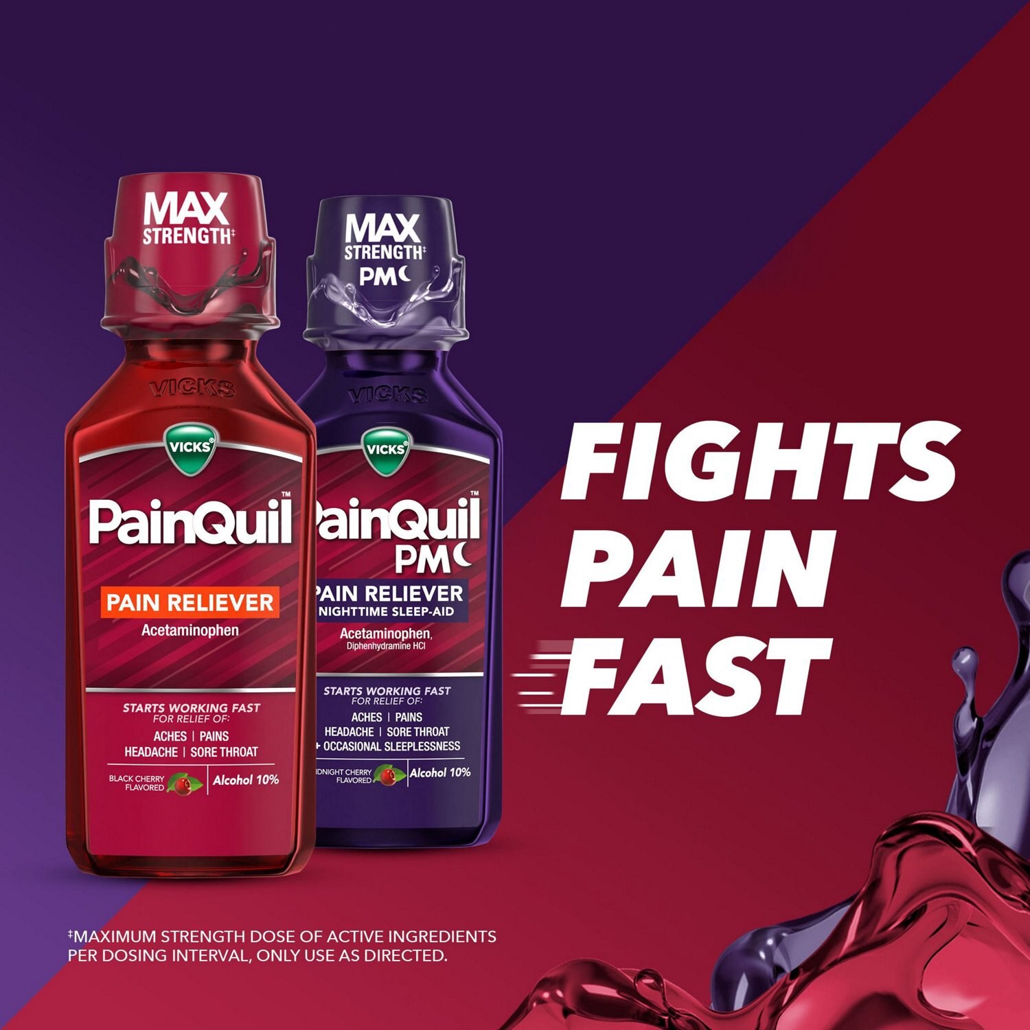 slide 2 of 11, Vicks Combo Pack Painquil Day Night, 24 fl oz