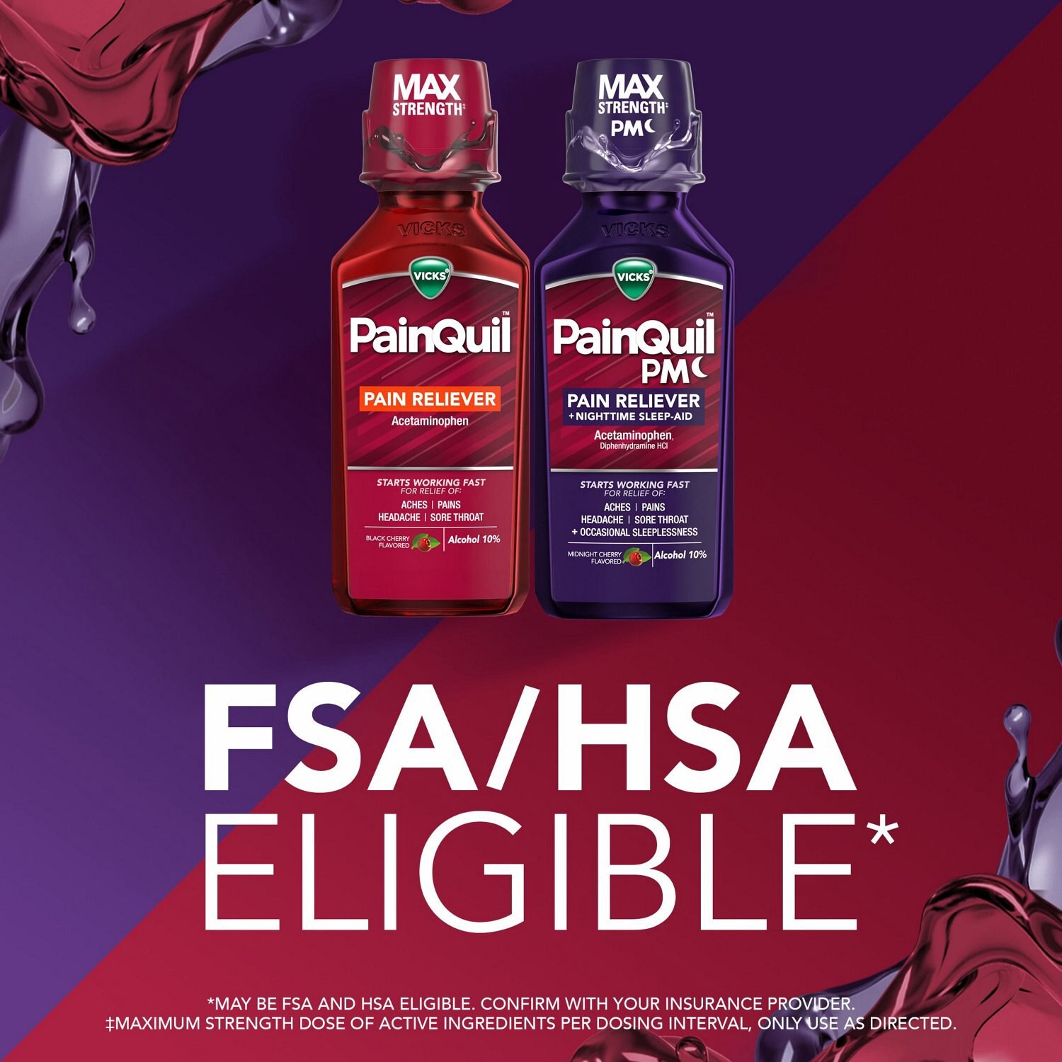 slide 4 of 11, Vicks Combo Pack Painquil Day Night, 24 fl oz