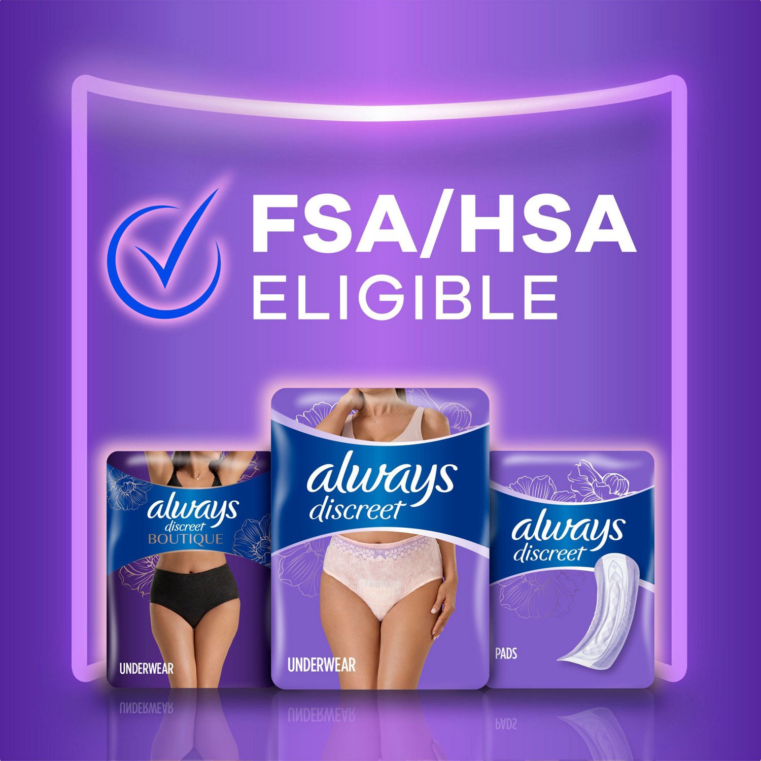 slide 8 of 9, Always Discreet Adult Incontinence Underwear for Women and Postpartum Underwear, S/M, Up to 100% Bladder Leak Protection, 11 CT, 11 ct