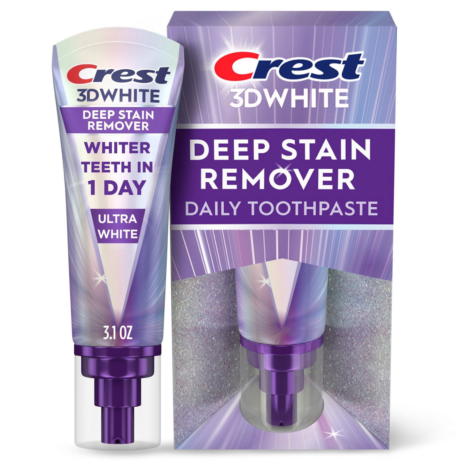 slide 9 of 10, Crest 3D White Deep Stain Remover Toothpaste Ultra White, 3.1 oz