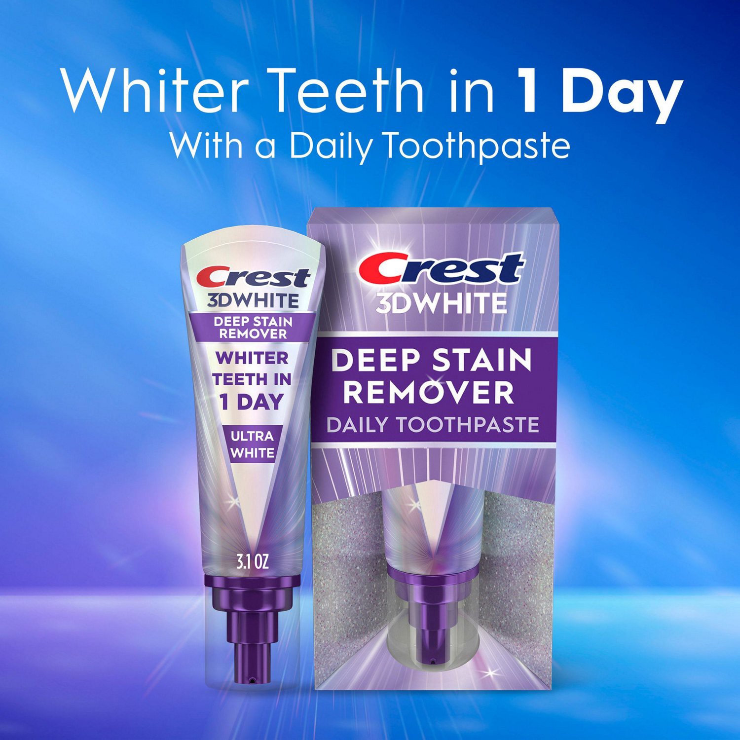 slide 4 of 10, Crest 3D White Deep Stain Remover Toothpaste Ultra White, 3.1 oz