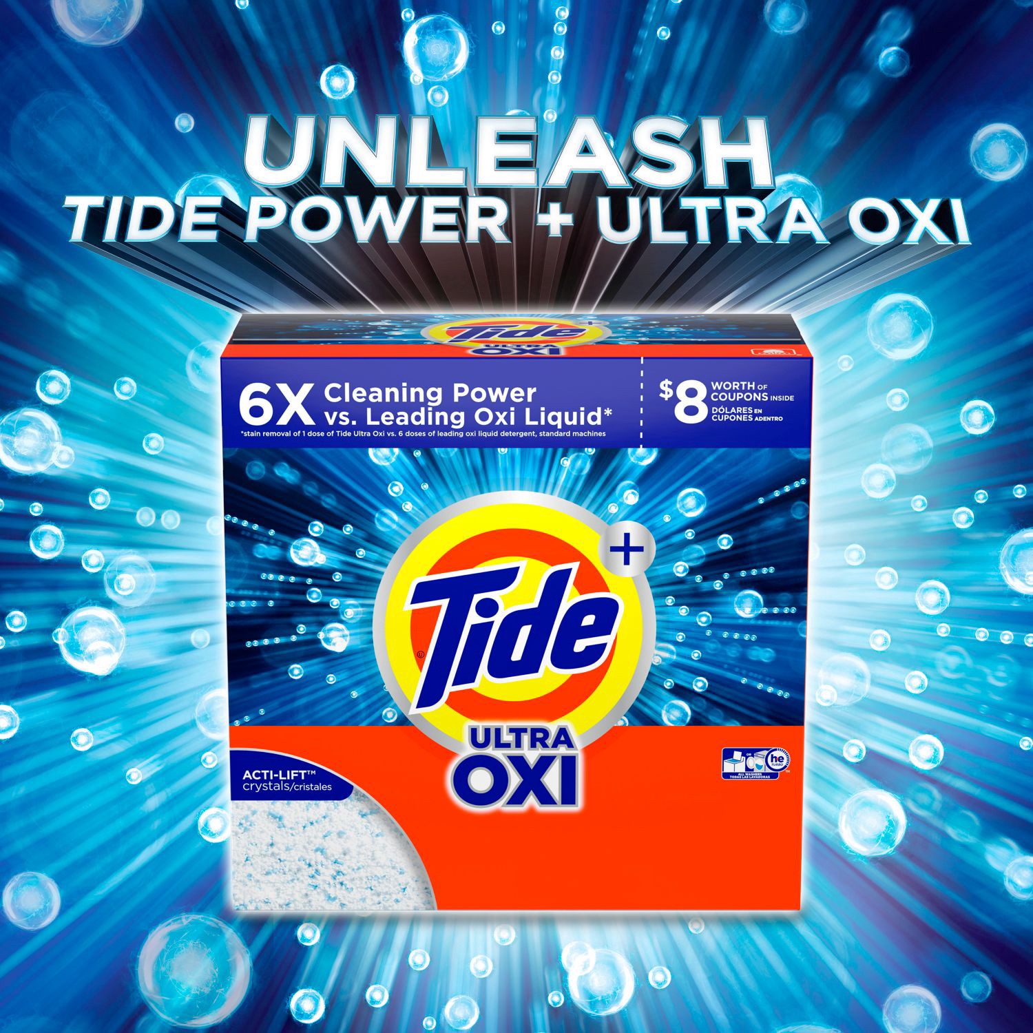 slide 3 of 4, Tide + Ultra Oxi Powder Laundry Detergent, 35 Loads, 63 Oz, 66 oz