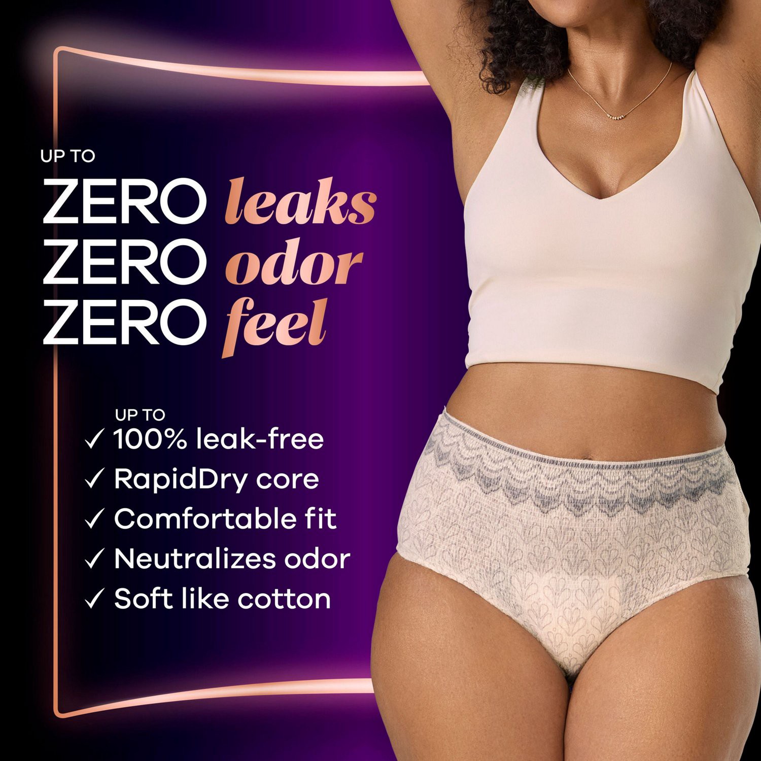 slide 5 of 9, Always Discreet Boutique Incontinence & Postpartum Underwear For Women Maximum Protection (Choose Your Count), S/M, 12 Ct, 12 ct