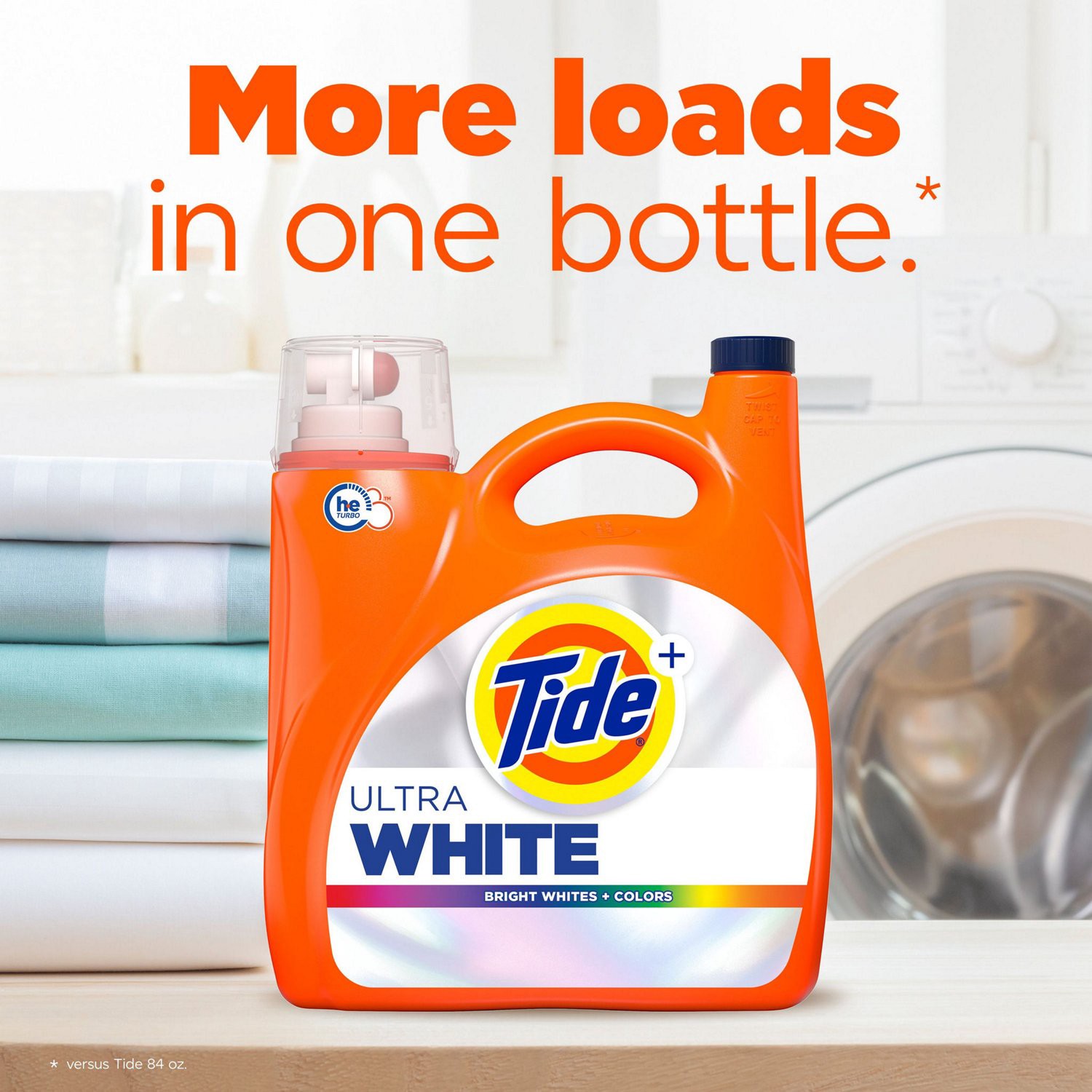 slide 10 of 11, Tide + Ultra White Detergent 117 fl oz, 132 oz