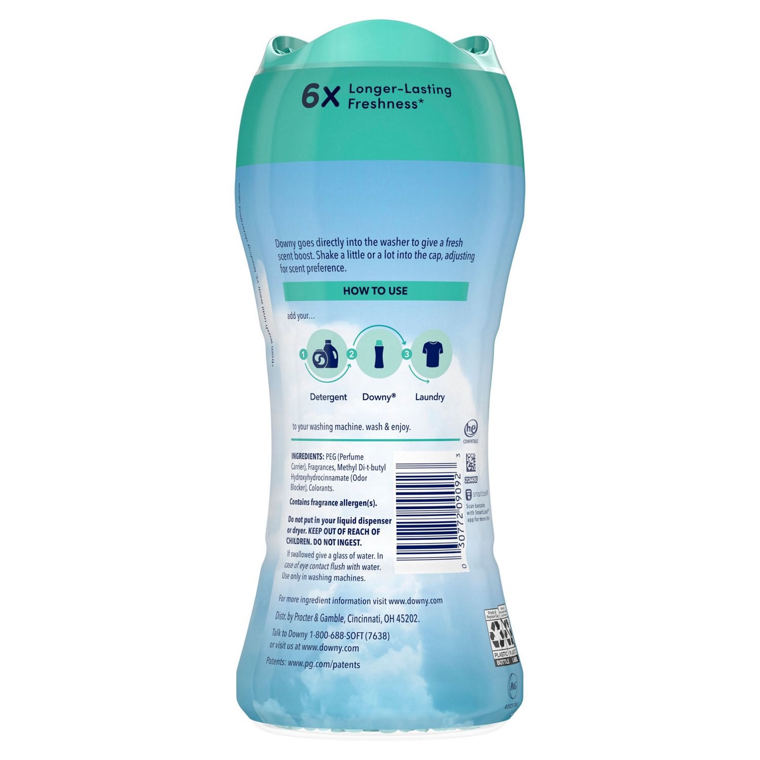 slide 5 of 9, Downy In-Wash Scent Booster Beads, Cool Cotton, 8.6 Oz, 7.8 oz