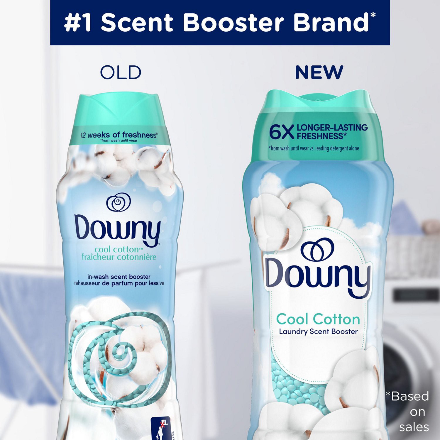 slide 8 of 9, Downy In-Wash Scent Booster Beads, Cool Cotton, 8.6 Oz, 7.8 oz
