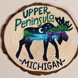 Upper Peninsula Painted Moose Magnet