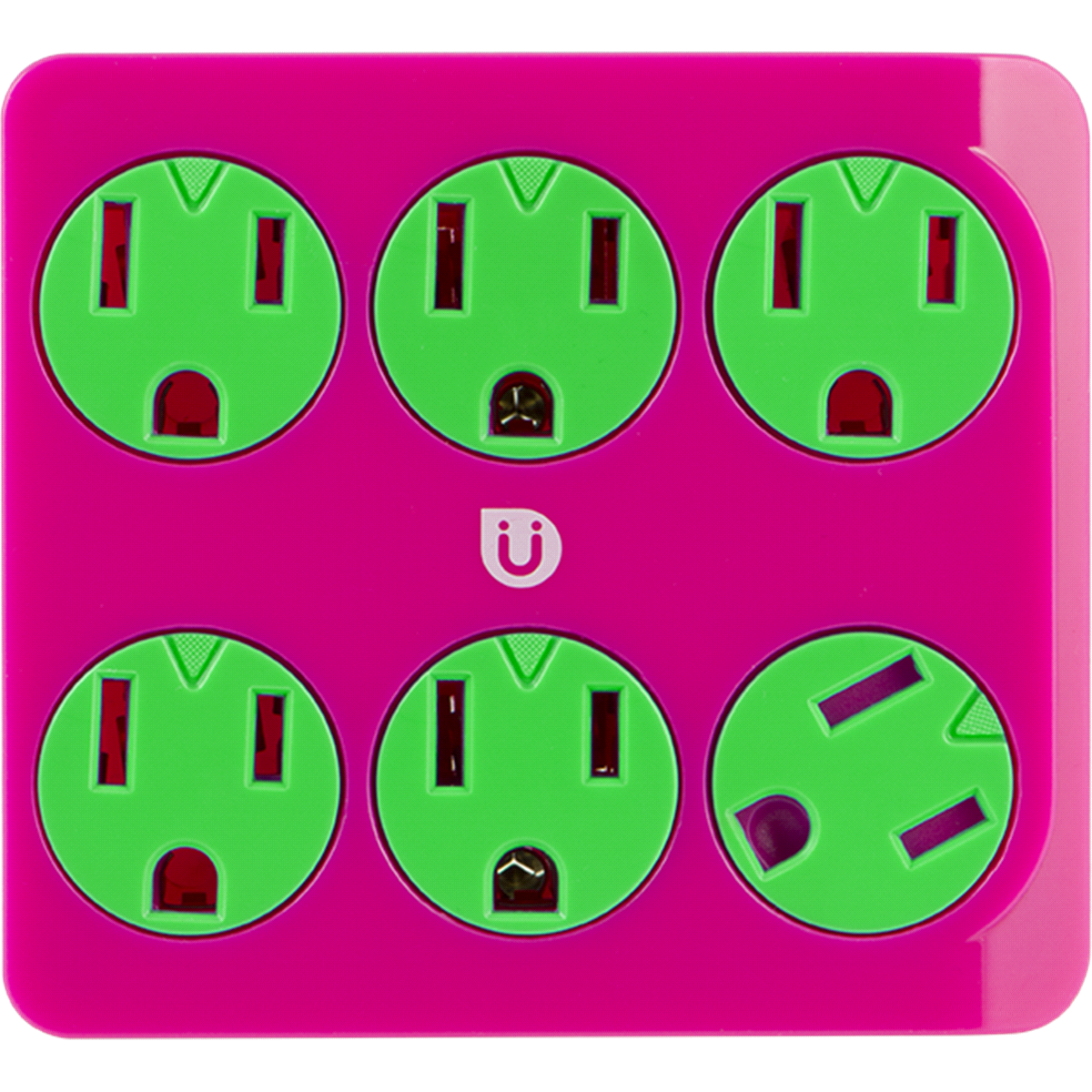 slide 2 of 2, GE 6-Outlet Power Tap Pink & Green, 1 ct