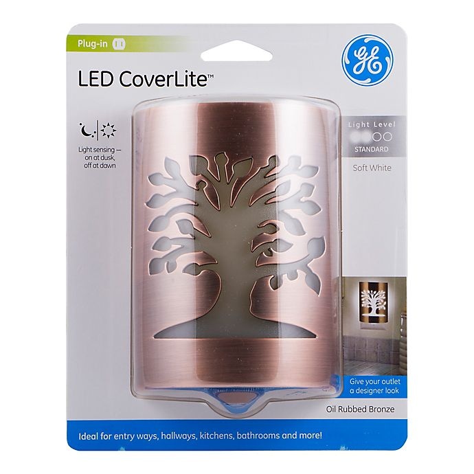 slide 3 of 3, GE Tree of Life LED CoverLite Night Lite - Oil Rubbed Bronze, 1 ct