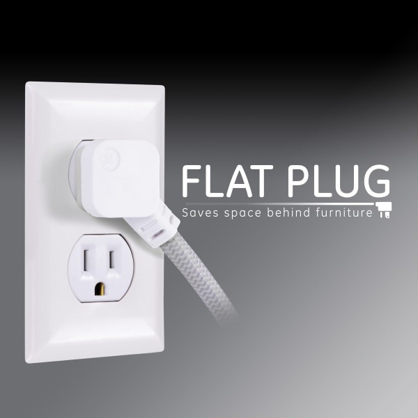 slide 4 of 7, GE 4-Outlet Surge Protector Cord, White, 3 ft