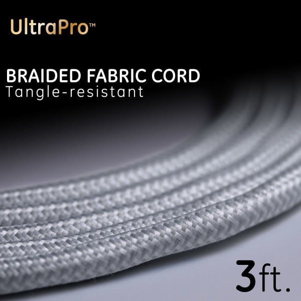 slide 5 of 7, GE 4-Outlet Surge Protector Cord, White, 3 ft