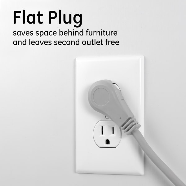 slide 8 of 9, GE 3-Outlet Extension Cord Gray, 25 ft