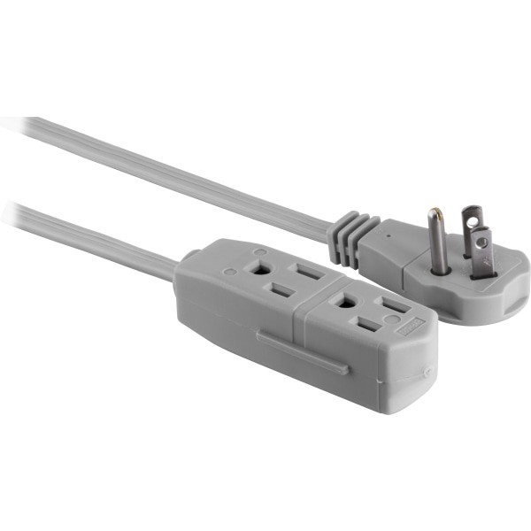 slide 3 of 7, GE 3-Outlet Extension Cord, Gray, 15 ft