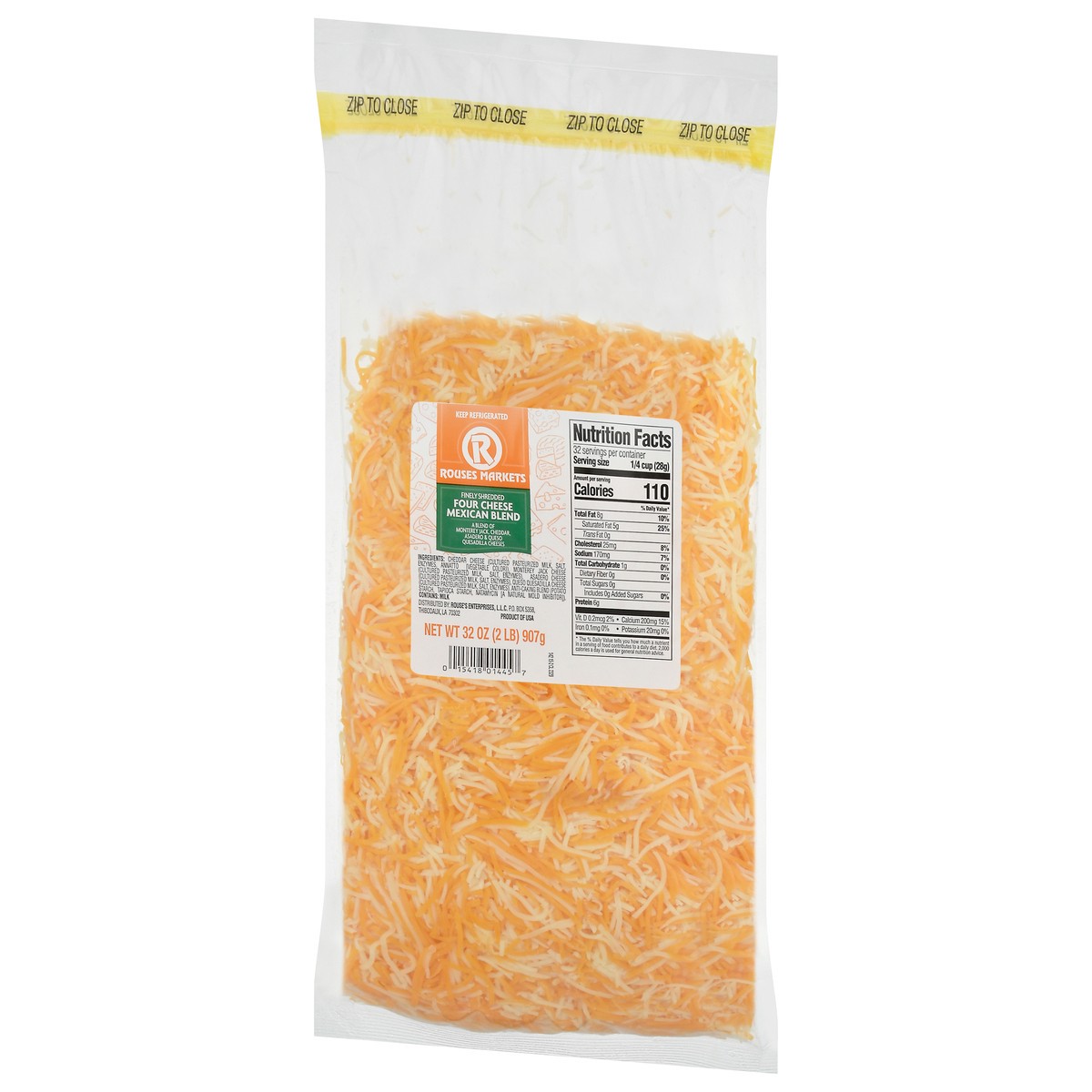 slide 6 of 11, Rouses Markets Four Cheese Mexican Blend Finely Shredded Cheese 32 oz, 32 oz