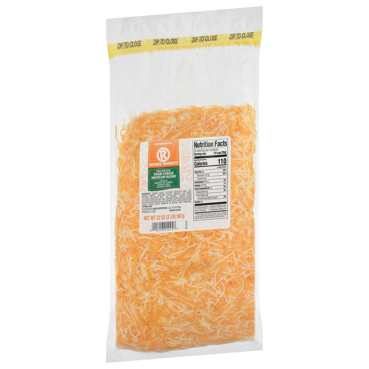 slide 4 of 11, Rouses Markets Four Cheese Mexican Blend Finely Shredded Cheese 32 oz, 32 oz