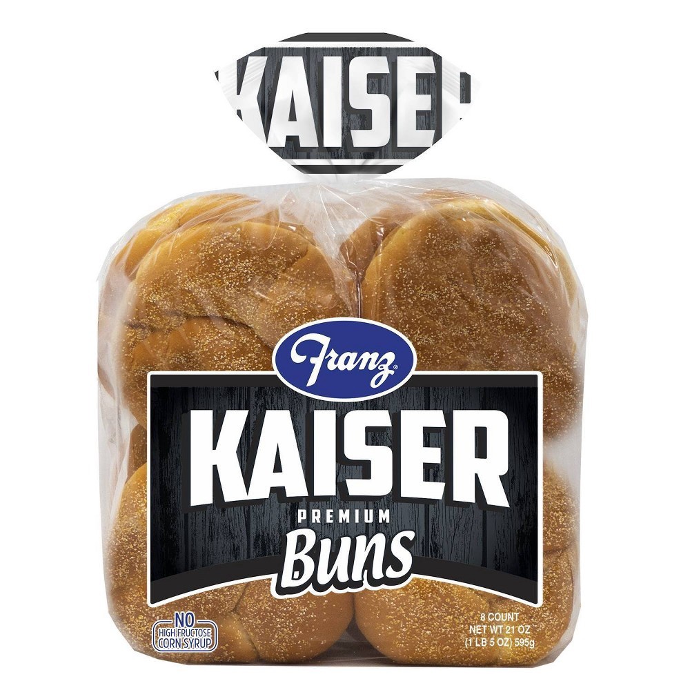 slide 7 of 8, Franz BBQ Kaiser Hamburger Buns 21oz, 21 oz