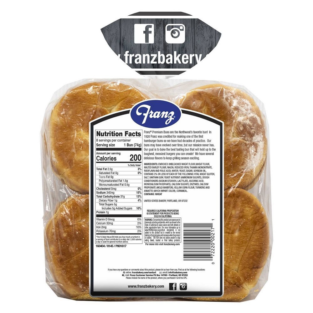 slide 8 of 8, Franz BBQ Kaiser Hamburger Buns 21oz, 21 oz