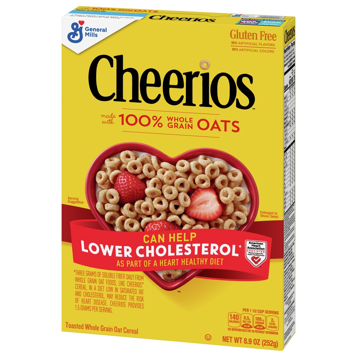 slide 9 of 9, Cheerios Cereal, Limited Edition Happy Heart Shapes, Heart Healthy Cereal With Whole Grain Oats, 8.9 oz, 8.9 oz