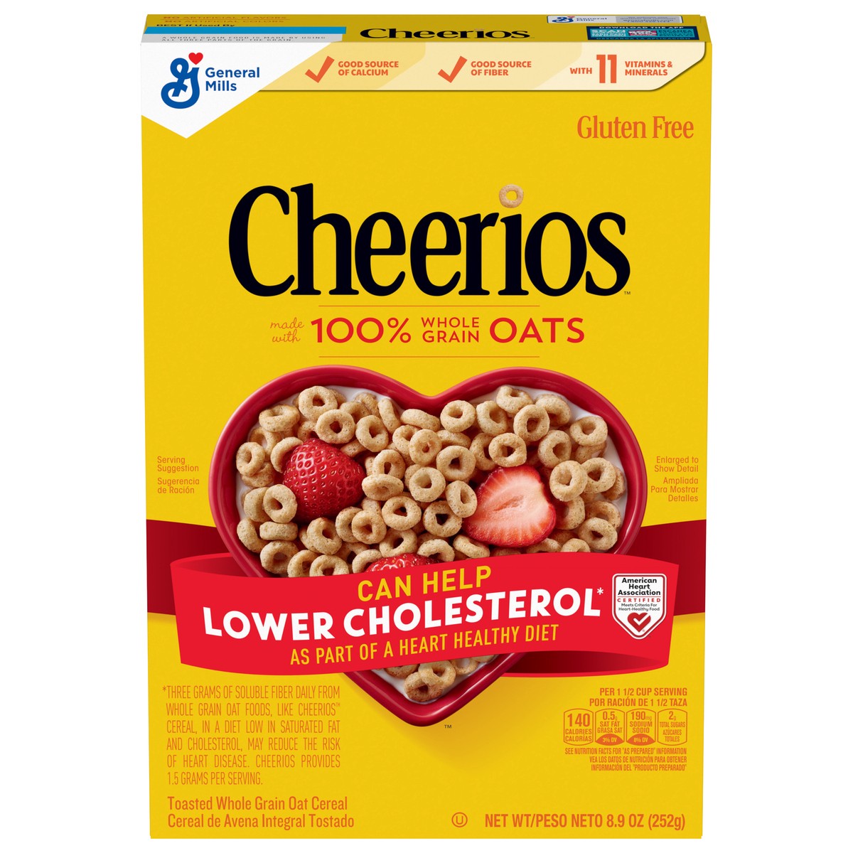 slide 1 of 9, Cheerios, Heart Healthy Gluten Free Breakfast Cereal, 8.9 oz, 8.9 oz
