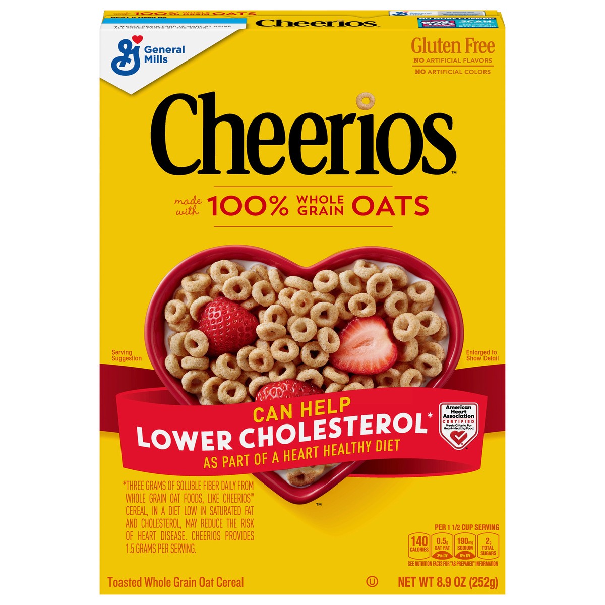 slide 1 of 1, Cheerios Whole Grain Oats Gluten-Free Breakfast Cereal, 8.9 oz, 8.9 oz