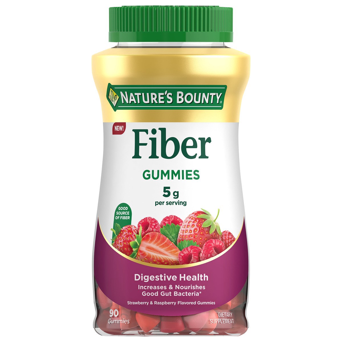 slide 5 of 11, Nature's Bounty Fiber Gummies 90ct, 90 ct