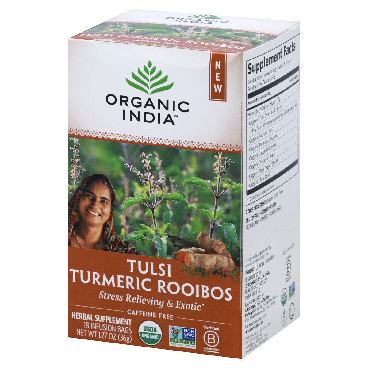 slide 8 of 9, Organic India Tulsi Turmeric Rooibos - 18 ct, 18 ct