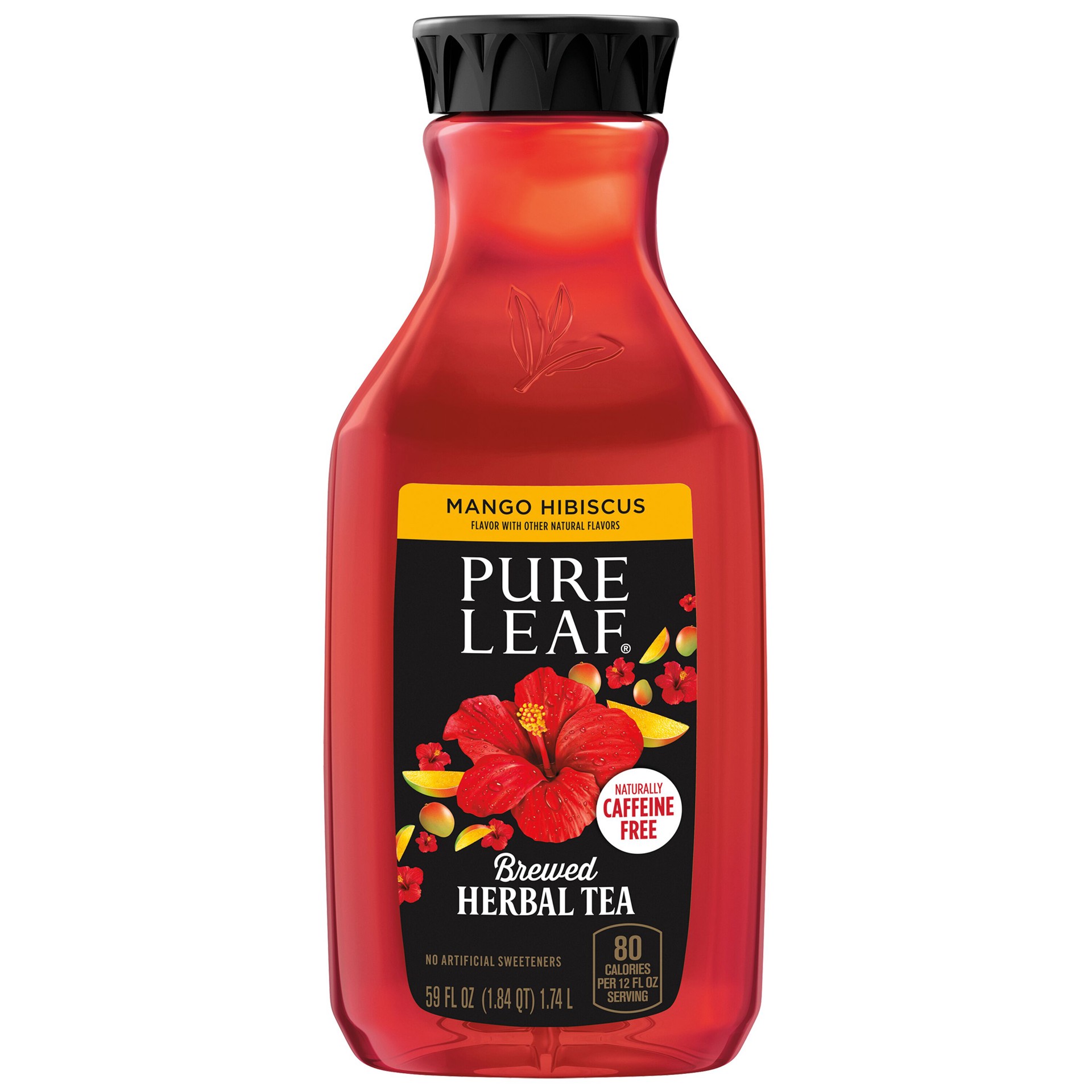 slide 1 of 4, Pure Leaf Brewed Herbal Tea Mango Hibiscus 59 Fl Oz Bottle, 1 ct