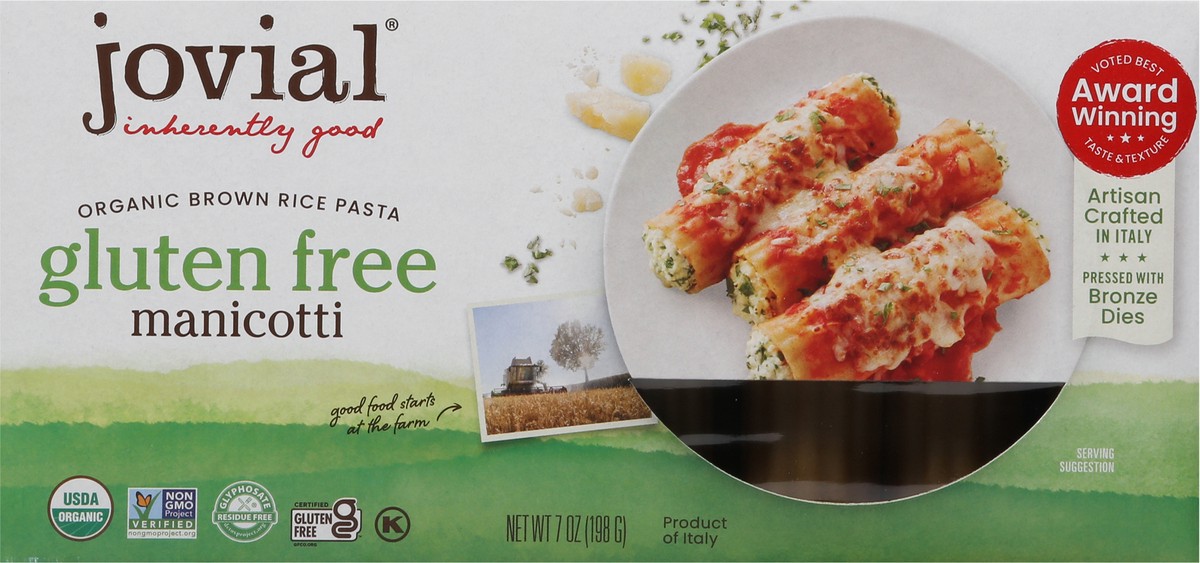slide 6 of 9, Jovial Gluten Free Brown Rice Pasta Manicotti, 7 oz