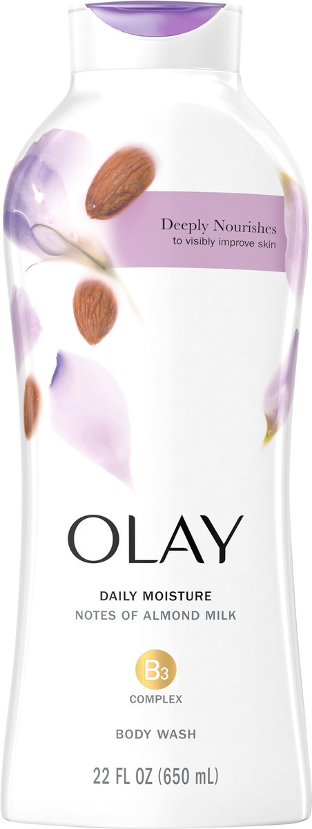 slide 3 of 3, Olay Daily Moisture Body Wash with Almond Milk, 22 fl oz, 22 fl oz