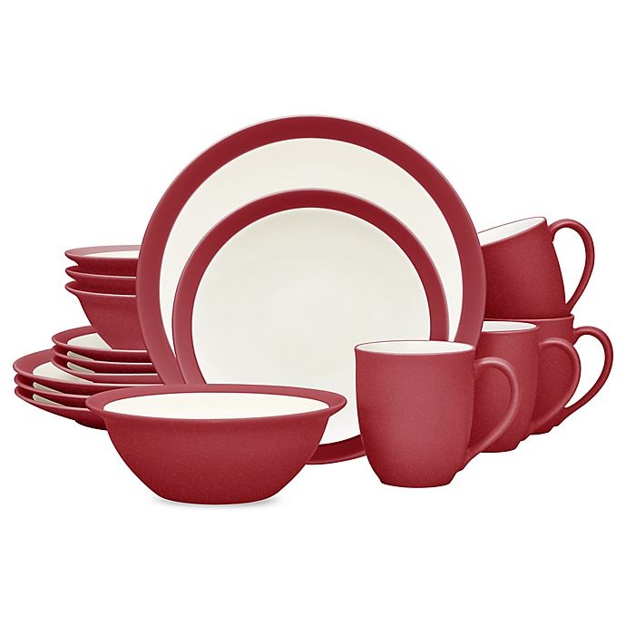 slide 1 of 1, Noritake Colorwave Curve Dinnerware Set - Raspberry, 16 ct