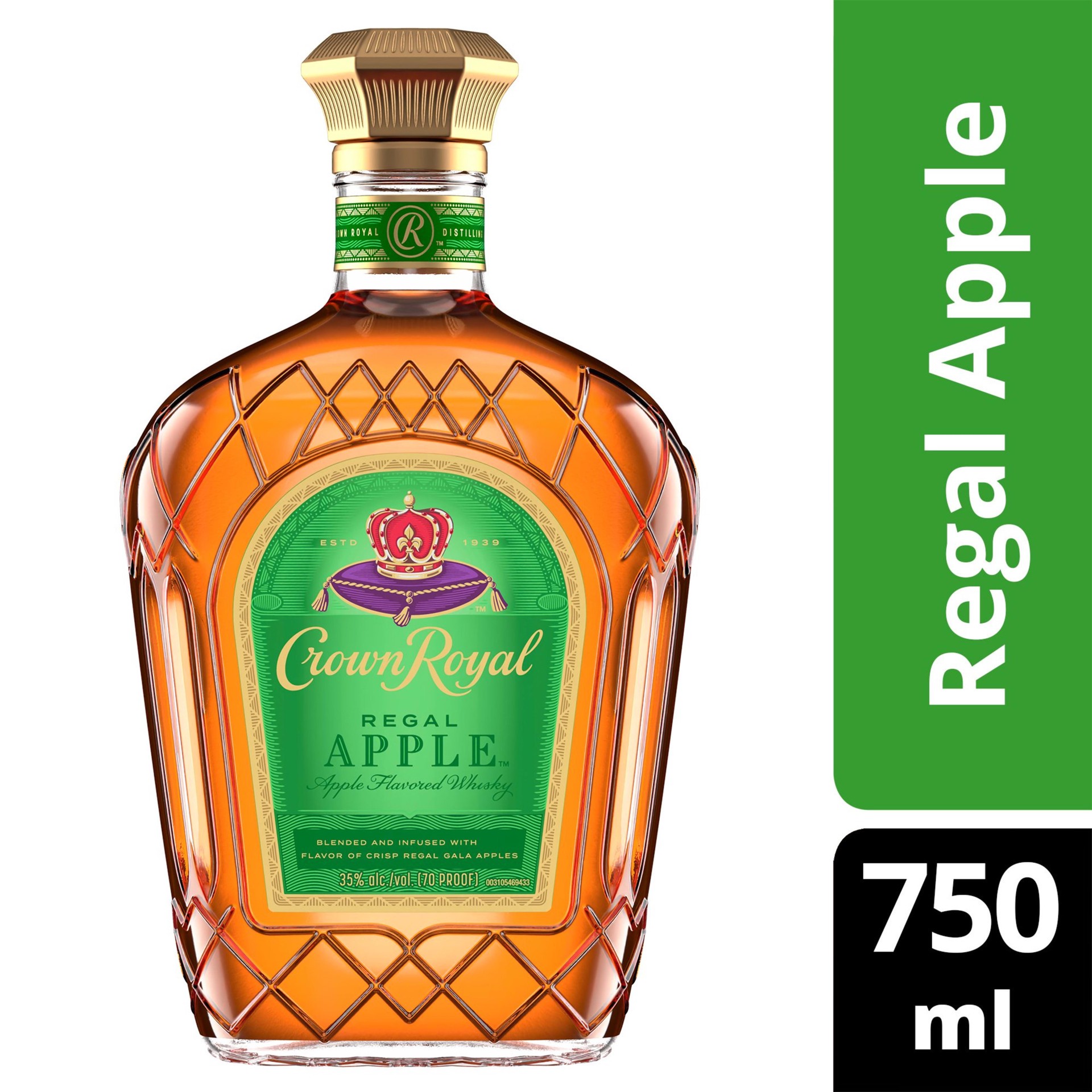 slide 1 of 2, Crown Royal Regal Apple Flavored Whisky, 750 ml