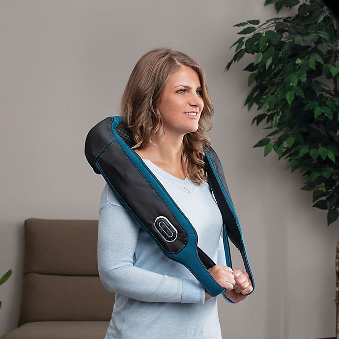 slide 7 of 19, Brookstone 2-in-1 Tapping & Shiatsu Neck & Shoulder Massager, 1 ct