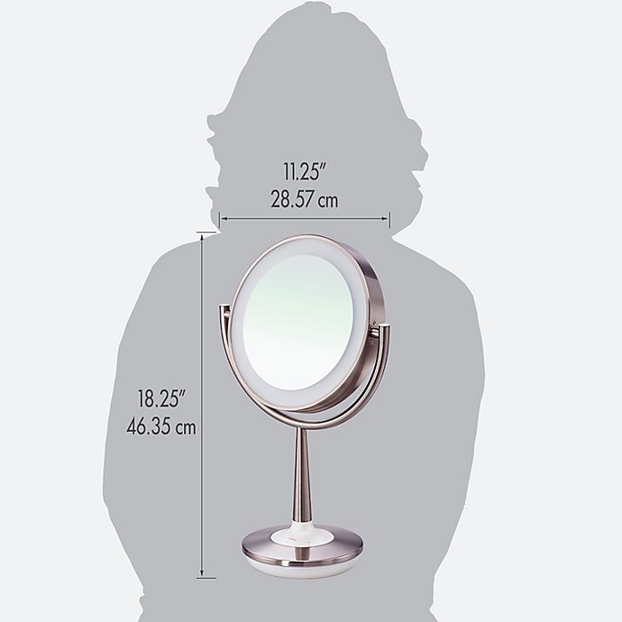 slide 4 of 7, Brookstone Cordless Illuminated Makeup Mirror, 1 ct