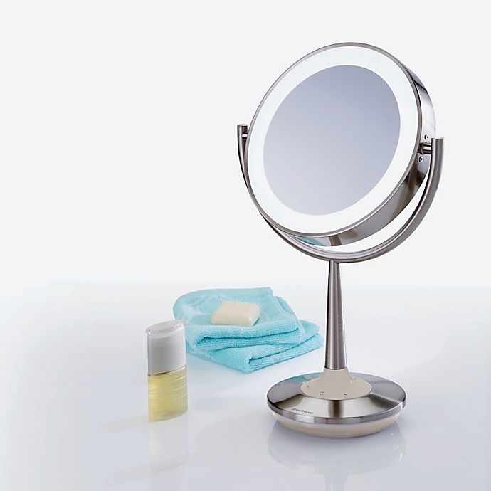 slide 5 of 7, Brookstone Cordless Illuminated Makeup Mirror, 1 ct