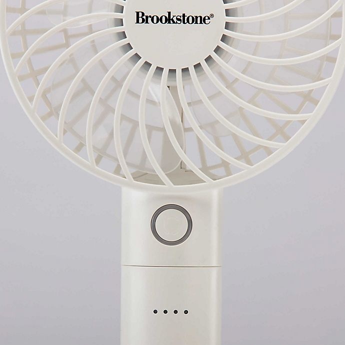 slide 3 of 7, Brookstone Rechargeable Mini Fan with Power Bank - White, 4 in