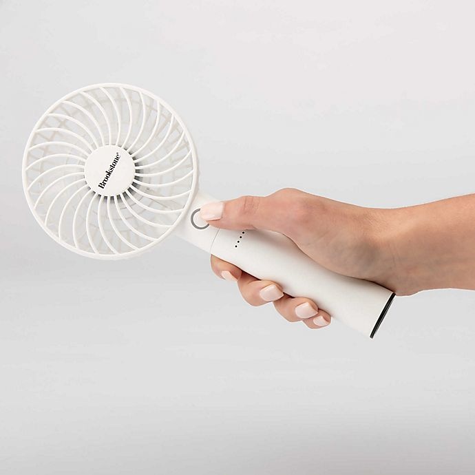 slide 6 of 7, Brookstone Rechargeable Mini Fan with Power Bank - White, 4 in