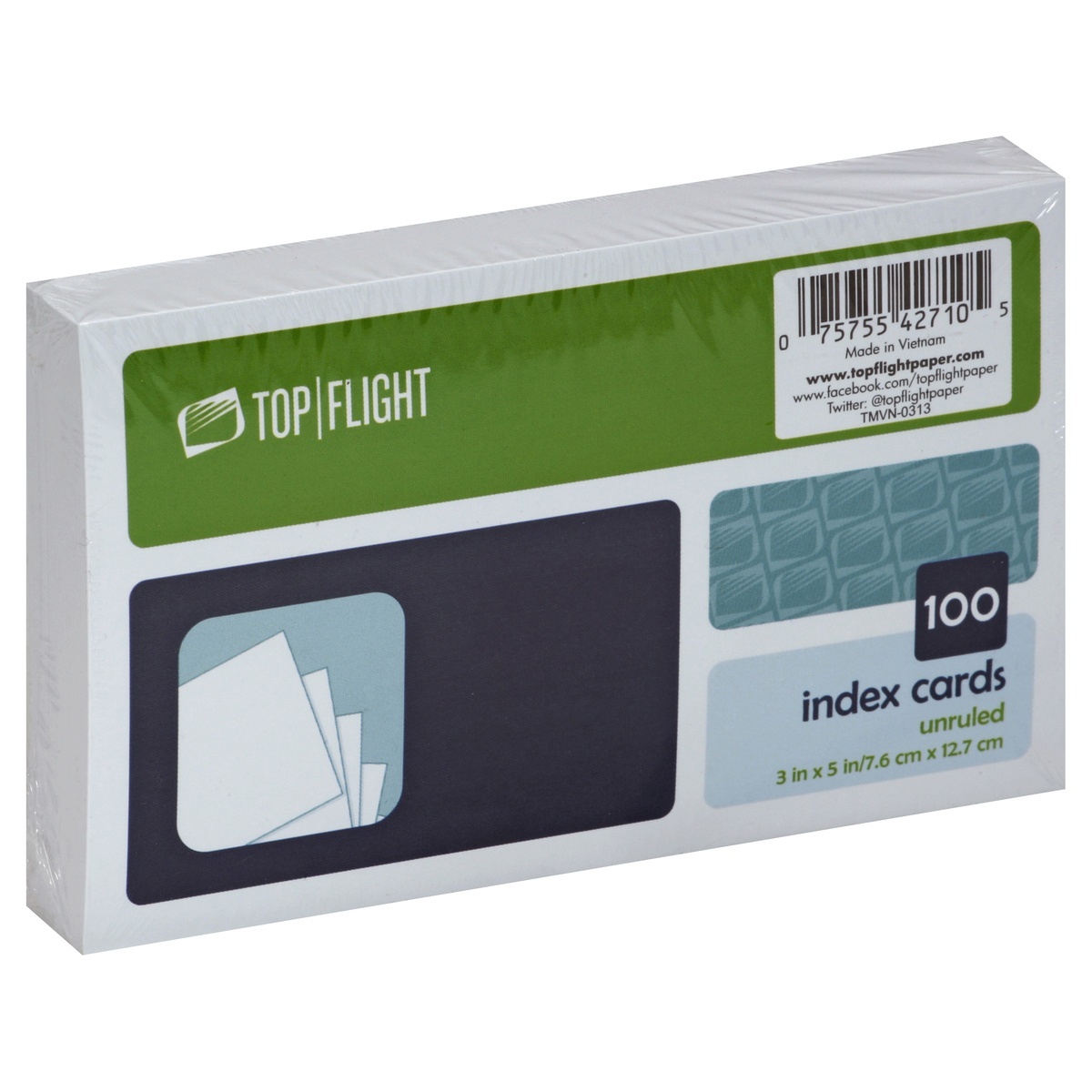 slide 1 of 4, Top Flight Index Cards 100 ea, 100 ct