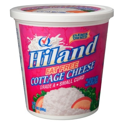slide 1 of 1, Hiland Dairy Fat Free Small Curd Cottage Cheese, 24 oz