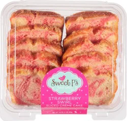 Sweet P's Bake Shop Sliced Strawberry Swirl Creme Cake 16 oz