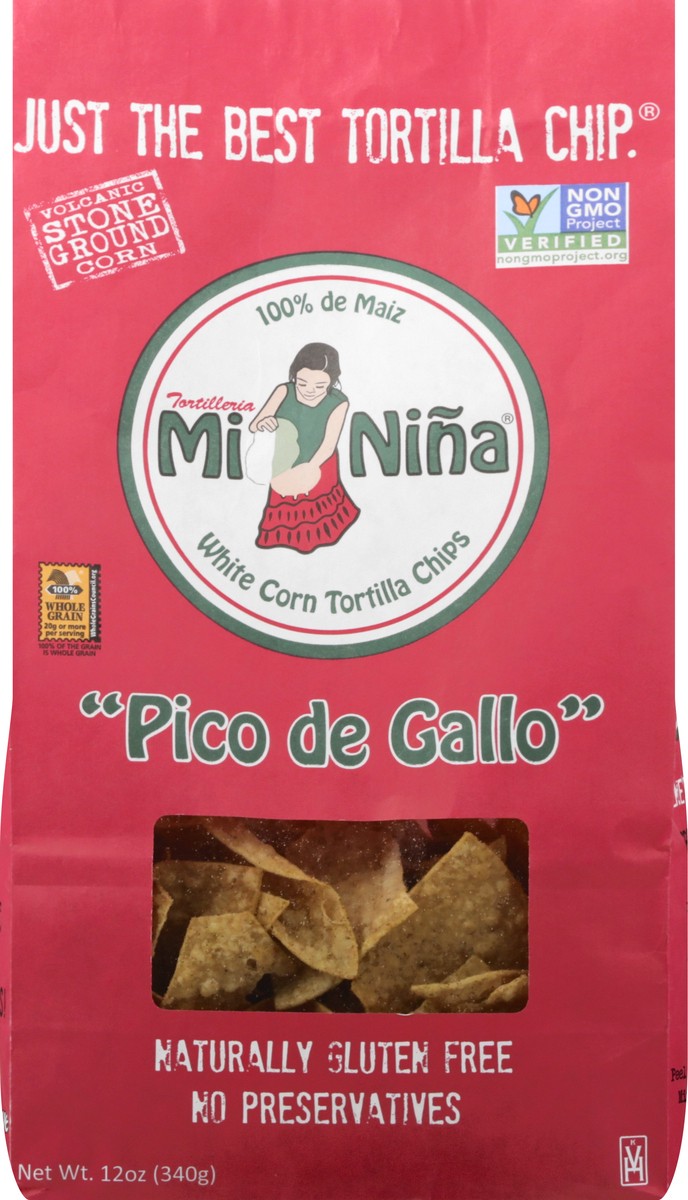 slide 10 of 13, Mi Niña White Corn Pico De Gallo Chips 12 oz, 12 oz